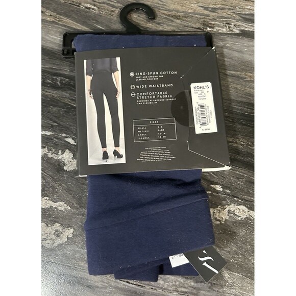 Simply Vera Leggings Small Blue Mid Rise Cotton Comfort Breathable Stretch - Picture 2 of 5